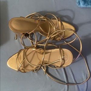 Rose Gold MissGuided Multi Strap Sandals